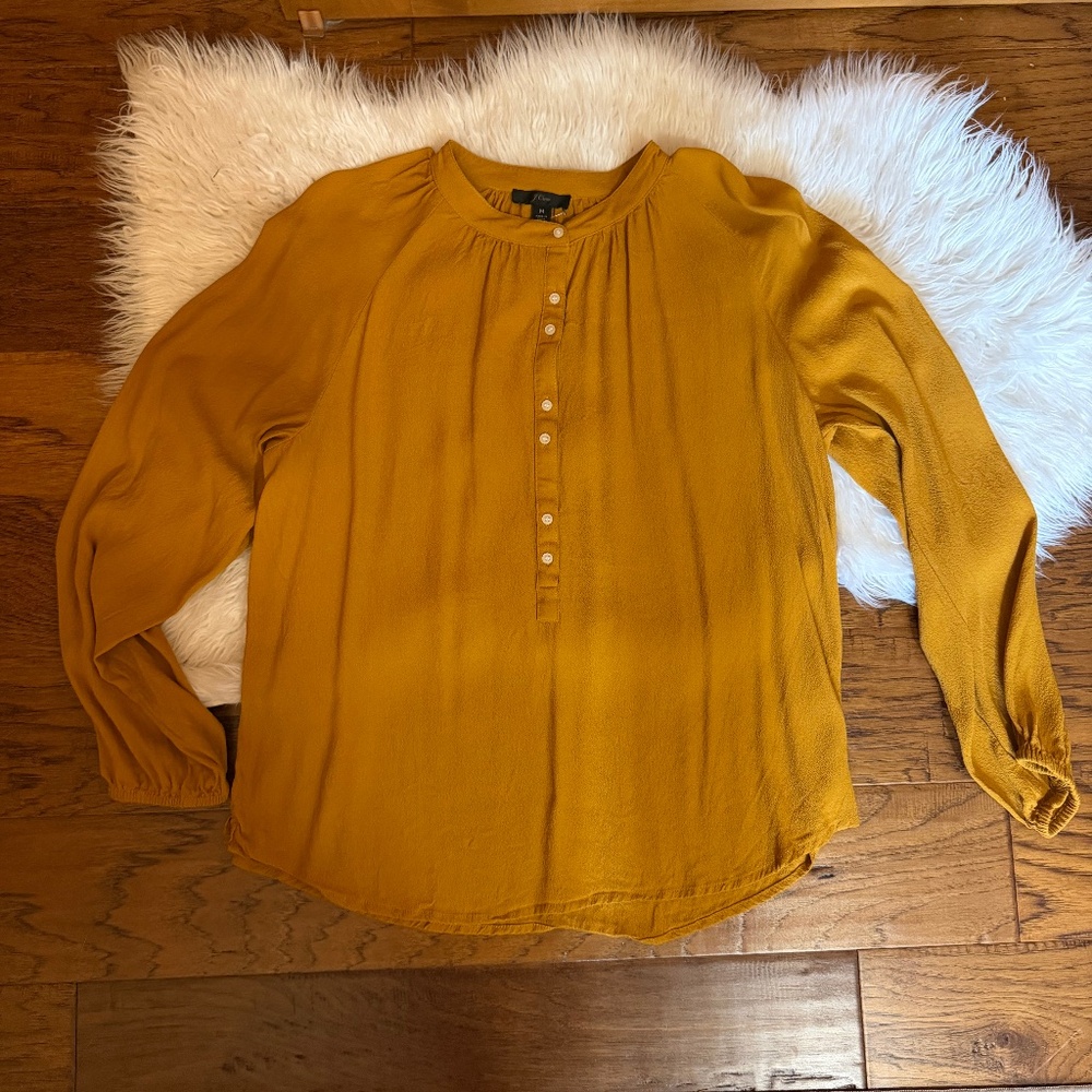 NWOT's J. Crew Goldenrod Lightweight Long-Sleeve Blouse